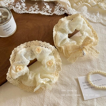 اسکرانچی حریر لبه گیپور 